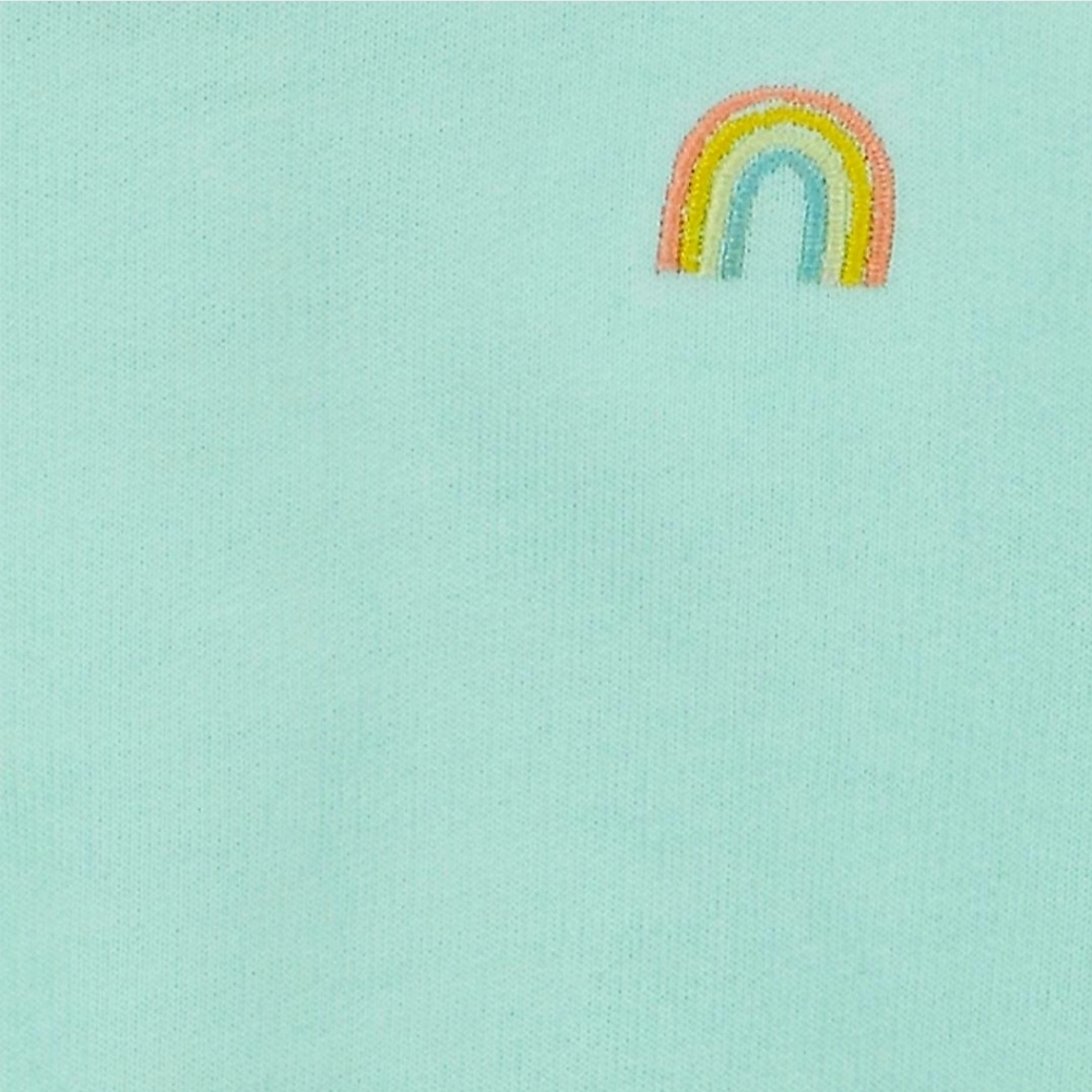 CARTER'S BABY 3M Rainbow Sweatshirt and Shorts, 2 Piece Set Girls NWT "Mint" - Picture 2 of 3